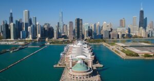 Navy Pier and the Chicago skyline