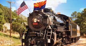 Vintage Steam Locomotive at the station in Grand Canyon Village