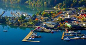 an aerial view of salt spring island in canada