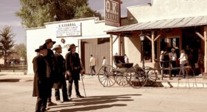 Gunfighters reenact the shootout at the OK Corral in Tombstone