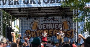 Band playing music at the Oktoberfest in Denver